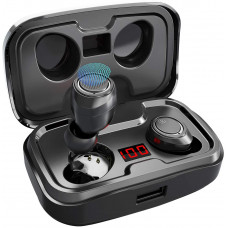 Antimi - Auriculares inalámbricos con Bluetooth 5.0 (140 Horas de reproducción, Pantalla Digital, IPX7, Resistente al Agua, para iPhone, Huawei, Samsung (Negro)   Antimi - Auriculares inalámbricos con Bluetooth 5.0 (140 Horas de reproducción, Pantalla Digital, IPX7, Resistente al Agua, para iPhone, Huawei, Samsung (Negro)