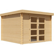 Caseta de jardín de Madera con Techo Plano 8,8 m² de 28 mm de Grosor Caseta de jardín de Madera con Techo Plano 8,8 m² de 28 mm de Grosor
