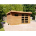 Caseta de jardín de Madera tratada con Autoclave y Techo Plano 13 m² Caseta de jardín de Madera tratada con Autoclave y Techo Plano 13 m²