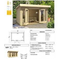Caseta de jardín grosor de la pared: 34 mm Caseta de jardín grosor de la pared: 34 mm