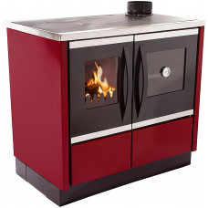  PURLINE Cocina de leña con Acero esmaltado Rubina 