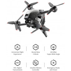  DJI FPV Combo - Drone, Quadcopter, OcuSync 3.0 HD Transmisión, 4K Vídeo, Experiencia de Vuelo Inmersiva, Súper Gran Angular de 150°, Freno de Emergencia y Vuelo Estacionario 