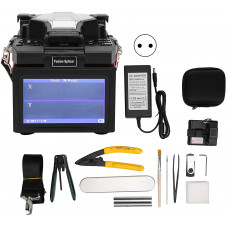 Empalmador por fusión de fibra óptica, máquina empalmadora por fusión FTTH de mano, para fibras SM, MM, DS, NZDS, empalme 8s 26s, herramientas de empalme automático de fibra de calentamiento(EU)