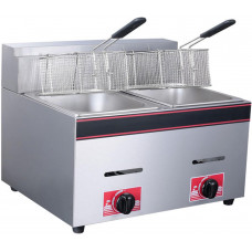 Freidora De Sobremesa De Gas Comercial De Acero Inoxidable Profesional De 8 L X 2 