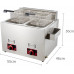 Freidora De Sobremesa De Gas Comercial De Acero Inoxidable Profesional De 8 L X 2 