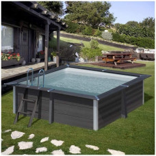 Gre KPCOR28 – Piscina cuadrada composite 326 x 326 x 96 cm, con filtración 4 m3 h, cuña metálica Gre KPCOR28 – Piscina cuadrada composite 326 x 326 x 96 cm, con filtración 4 m3 h, cuña metálica