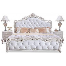 JVmoebel Cama barroca clásica estilo rococó, cama de hotel tapizada, cama de matrimonio, Chesterfield JVmoebel Cama barroca clásica estilo rococó, cama de hotel tapizada, cama de matrimonio, Chesterfield