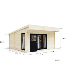 Moderna Casa de Jardín 22.20m2 de Espacio Interno Moderna Casa de Jardín 22.20m2 de Espacio Interno