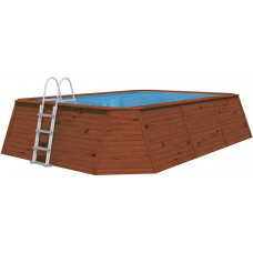 Piscina Madera Panelada K2O 345x255x107 cm Depuradora de Arena 3.028 L H con Escalera Piscina Madera Panelada K2O 345x255x107 cm Depuradora de Arena 3.028 L H con Escalera