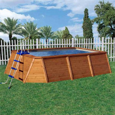 Piscina de Madera Panelada K2O con Depuradora de Cartucho 345x255x107 cm y Escalera Piscina de Madera Panelada K2O con Depuradora de Cartucho 345x255x107 cm y Escalera