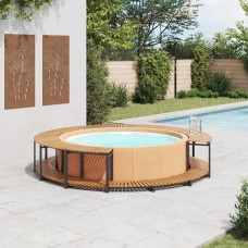 Piscina y spa marco de madera de acacia maciza de 273 x 53 cm 