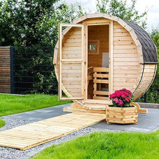 Sauna de barril Pini Wood L, montaje sin montaje
