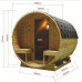 Sauna de exterior 189×220 cm finlandesa en forma de barril con estufa Harvia 