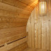 Sauna de exterior 189×220 cm finlandesa en forma de barril con estufa Harvia 