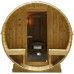 Sauna de exterior 189×220 cm finlandesa en forma de barril con estufa Harvia 