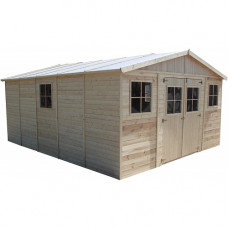 TIMBELA Cobertizo de Madera para jardín con Suelo TRATADO- A246x495x810cm/40m2