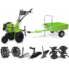 VITO Motoazada de gasolina de 7 CV con remolque