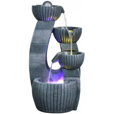  XQKQ Humidificador Creativo, Fuente de Agua de sobremesa Fuente de Agua de sobremesa para Interiores/Exteriores 4 Cuencos escalonados Fuente de Agua de Cascada para Mesa Escritor 