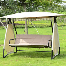 Columpio Balancín Jardín Banco de 3 plazas para Columpios de jardín con Techo Desmontable Columpio Balancín Jardín Banco de 3 plazas para Columpios de jardín con Techo Desmontable