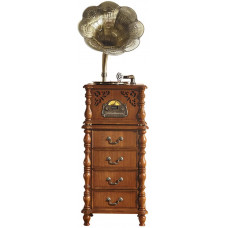 ZSMLB Tocadiscos Gramófono Altavoz Disco Vinilo Retro Electro fonógrafo, Reproductor/Radio FM/USB/Bluetooth, Estilo Europeo Living/uRoom Muebles el hogar Decoración Vintage