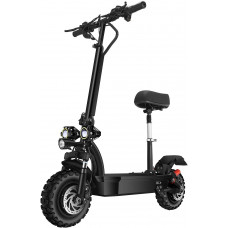  SONGZO Scooters Eléctricos 5600 W Motor Velocidad Máxima 70 km/h Doble Tracción 11 Pulgadas Neumático de Vacío Todoterreno Freno de Disco Doble Scooter Plegable con Batería de Litio de 60 V 26 AH 