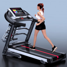  FHW Cinta De Correr EléCtrica, MáQuina para Caminar MultifuncióN, Plegable HidráUlico, Velocidad De Pendiente De Tres Velocidades Ajustable, Adecuada para Fitness Y Quema De Grasa,Negro 